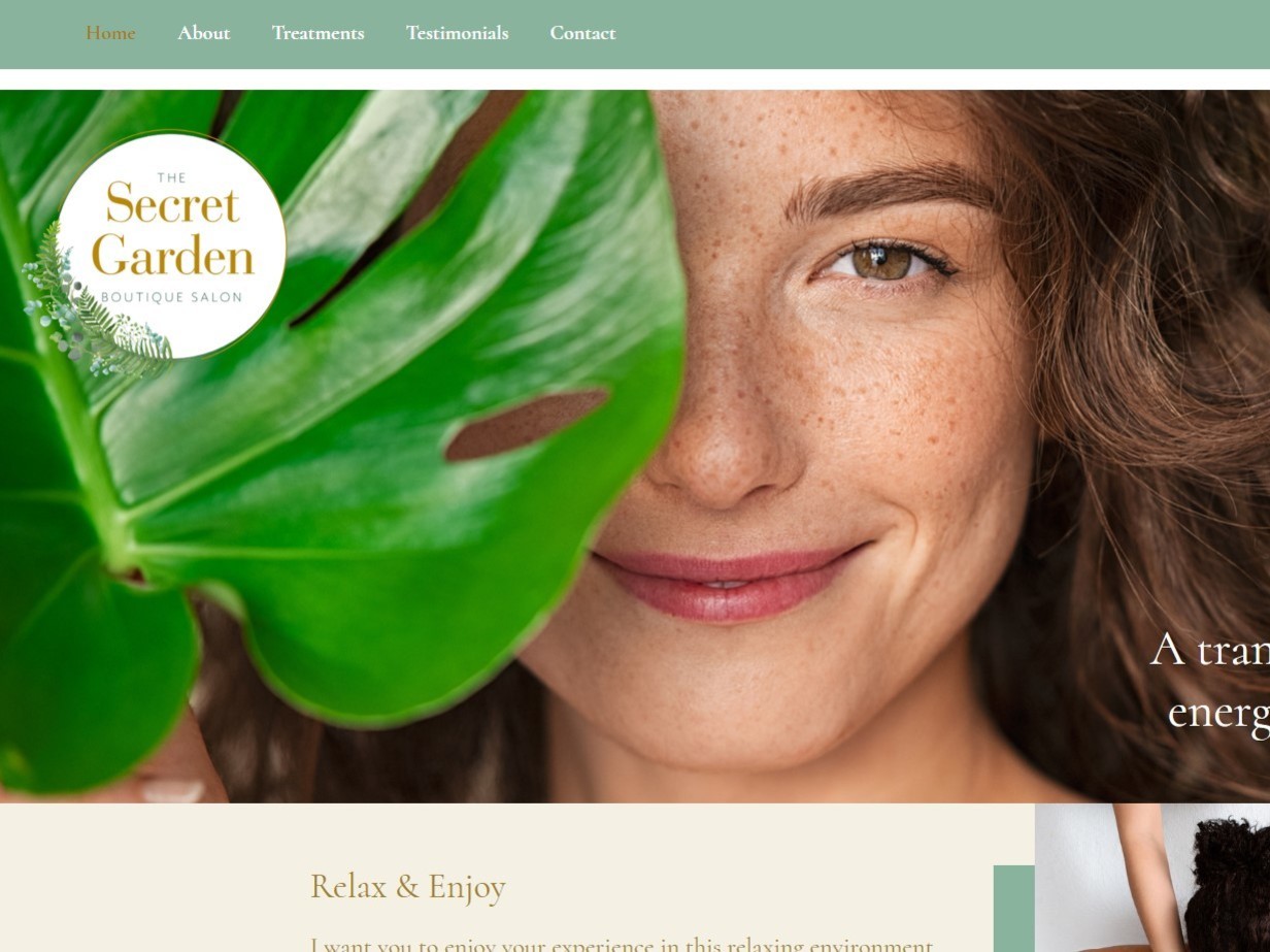 Image of Secret Garden Boutique Salon Website