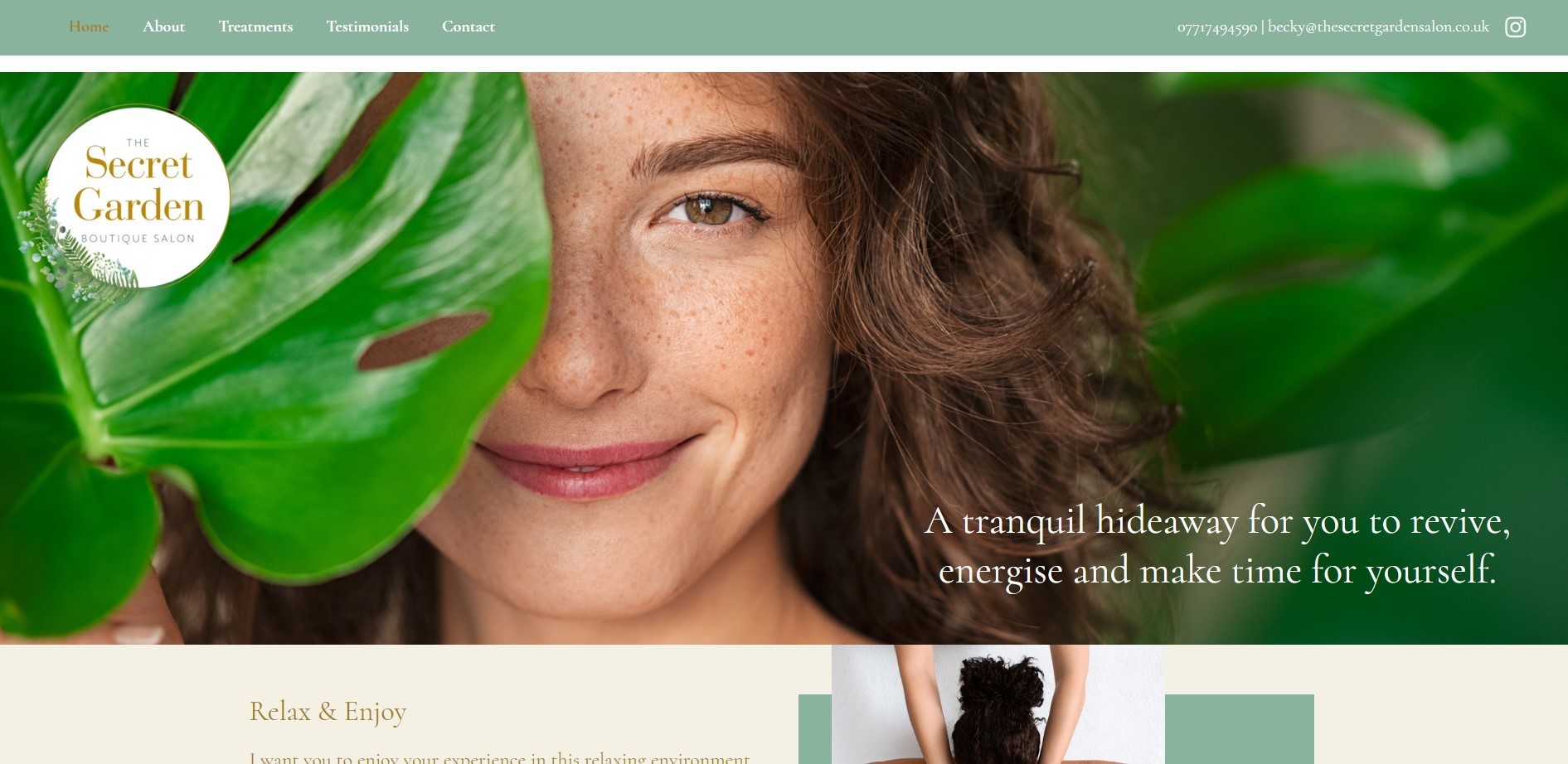 A responsive website design for a reviving hideaway treat company